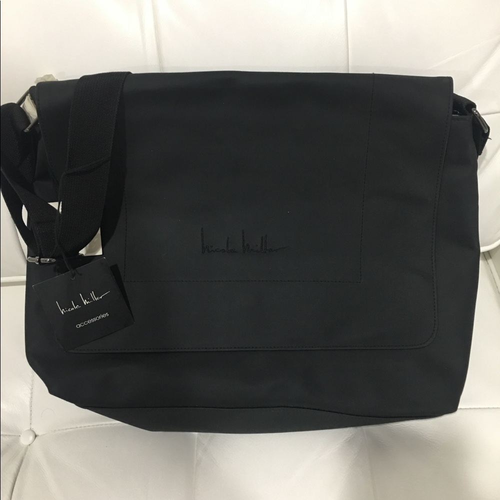 Nicole Miller black messenger bag